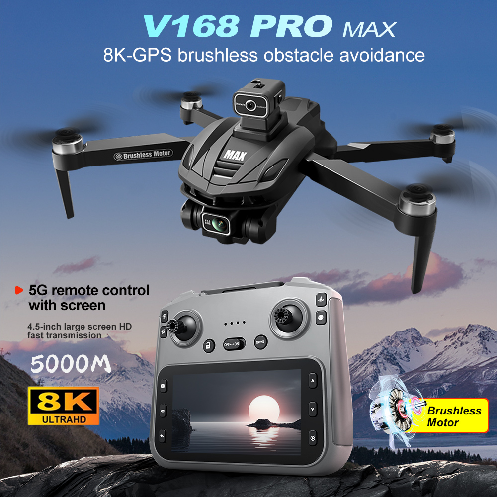 Rc Hobby Charger - V168 PRO Max GPS Drone 8K